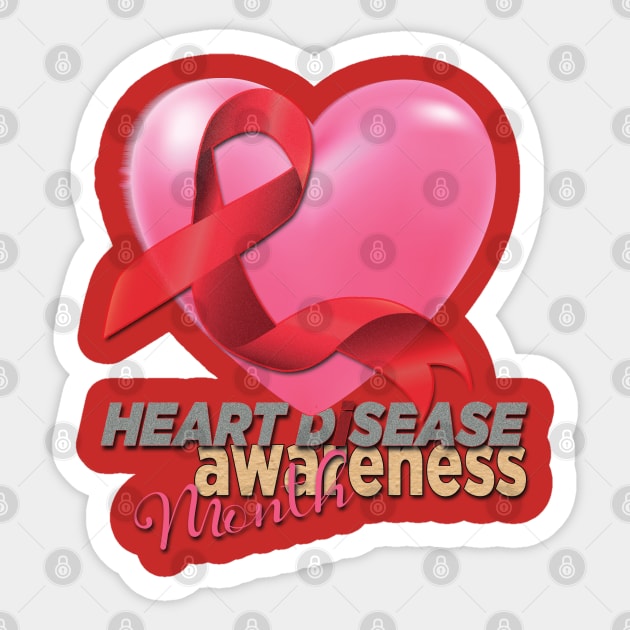 Heart disease awareness month Sticker by TeeText